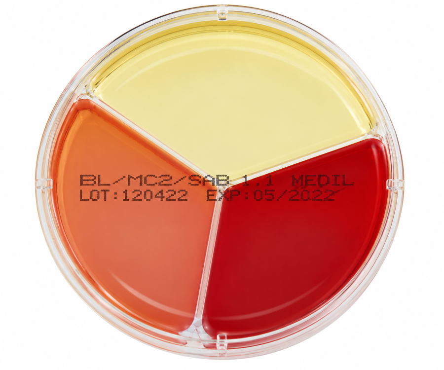 BLOOD/MacCONKEY No2/SAB+CHL AGAR 90mm